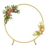 Xeapoms 7.2ft Round Backdrop Stand, Stable Balloon Arch Stand, Metal Wedding Arch Backdrop Stand Circle Backdrop Stand Frame for Wedding, Birthday Party, Baby Shower Decoration Gold Retail $59.99