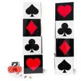 8Pcs Casino Party Boxes 8 x 8 x 8 Inch Casino Theme Party Decorations Casino Poker Party Boxes Bulk for centerpieces Game Night Birthday Party Boxes Las Vegas Party Decorations 3 Color