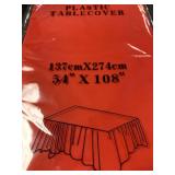 plastic table cover 54x108 inch red new