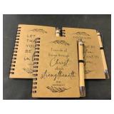 3 Christian notebooks with pens aprox 4x5.5 inch