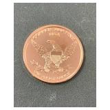 1 oz AVDP .999 fine copper round America USA one nation under God design