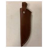 D2 steel knife blade full tang bone, resin, and wood handle with leather sheath aprox 7.5 inch handmade 32940