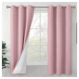 BGment Pink Blackout Curtains for Bedroom 2 Panels, Thermal Insulated Bedroom Curtains 63 Inch Length Soundproof Kids Nursery Window Curtain Drapes, Each Grommet Curtains 42 Inch Wide