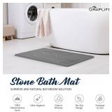 Stone Bath Mat (23.6 x 15.35 Darkgrey)