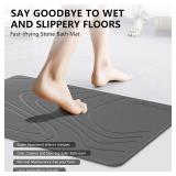 Stone Bath Mat (23.6 x 15.35 Darkgrey)