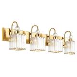 $140 Ralbay Crystal Gold Vanity Lights, 4-Lights