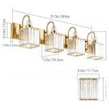 $140 Ralbay Crystal Gold Vanity Lights, 4-Lights