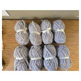 HOMBYS Grey Chunky Chenille Yarn, 8 Pack