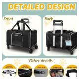 $81 Pet Carrier with Wheels 18x11x10.5 Black