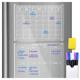 2 pack! Acrylic Magnetic Calendar, 16" x 12"