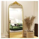 $130 Gold Arched Full-Length Mirror, 21"x64"