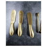 5 Pieces Cheese Knife Spreader Serving Tongs Set Stainless Steel Butter Cheese Spreader Mini Food Tongs Cheese Knife Spreaders with Handles Metal Salad Tongs Multipurpose Jam Condiment Cheese Spreader