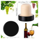 T-shaped Stopper Cork Wine Stopper Bottle Stoppers Reusable Wine Bottle Stopper Sealing Plug Bottle for Wine Beer Bottles DIY Craft (Black, 24 Pieces)