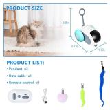 ADKYSL Interactive Cat Toy with Feather, Remote Control Smart Cat Toy, Automatic Cat Toy for Indoor Cats, Rechargeable Cat Toy, USB Rechargeable