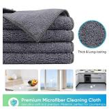 HOMEXCEL Microfiber Cleaning Cloth Grey, 12 Pack Premium Microfiber Towels for Cars, Lint Free, Scratch-Free, Highly Absorbent, Reusable Cleaning Rags for Car, Household, Kitchen, Window, 11.5"X11.5"