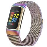 surundo Compatible with Fitbit Charge 6/Charge 5 Bands for Wmen Men, Metal Mesh Milanese Loop Adjustable Strap Replacement for Fitbit Charge 6/Charge 5 Advanced Fitness & Health Trackers