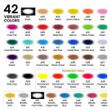 Airbrush Paint, ARTME 42 Colors Ready to Spray, Opaque & Water Based Acrylic Airbrush Paint Set Including Metallic & Neon Colors, Premium Airbrush Paints for Artists, Hobbyist, 20ml/0.7 oz Each Bottle