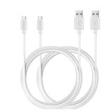 MaGeek USB C Cable 10 ft, [2-Pack, 10 feet] Super Long Type C Charger Premium USB Cable, Fast Charging Cord for Samsung Galaxy S24,S23,S22,S21,A90,A80,A70,A53, Note 20, Moto G, Google (White)