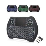 EASYTONE Backlit Mini Wireless Keyboard with Touchpad Mouse Combo Remote Control with Rechargeable Li-ion Battery and Multimedia Keys for Android TV Box HTPC PS3 Smart TV PC X-Box Linux Windows MacOS