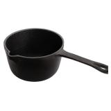 Cedilis 1 Quart/ 32 Ounce Cast Iron Basting Pot with Handle, Heavy Duty Construction Sauce Pot for Grilling and Oven, Black