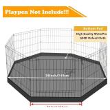 Dog Playpen Bottom Pad Fits for 24 Inch 8 Panels Regular Octagon Metal Exercise Pet Playpen, Dog Crate Pad Puppy Playpen Pad. (Note: Playpen Not Included!!!) -PureBlack