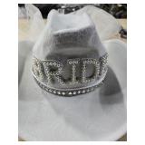 Bridal Cowgirl Hat for Bachelorette Party,Rhinestone White Cowboy Hat for Women Bride To Be Gift,Halloween Costume