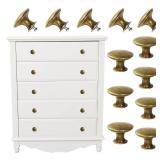 JULAR 12 Pcs Antique Nickel Cabinet Knobs, Round Drawer Pulls with Screws, Antique Brass, 1.2-inch Diameter Cabinet Door Bathroom Knobs Hardware