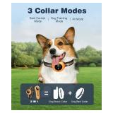 2-in-1 Dog Shock Collar & Dog Bark Collar - Smart Anti Barking Dog Training Collar with 5 Adjustable Sensitivity & 3300FT Remote for All Breeds IP67 Waterproof Rechargeable E-Collar (Orange)