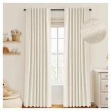 Zeerobee 100% Cream Black Out Curtains 84 Inch Long 2 Panels Set, Linen Blackout Curtains 84 inches Long for Bedroom Living Room Nursery, Thermal Insulated Back Tab/Rod Pocket Curtains-W50XL84, Cream