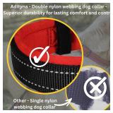 ADITYNA Ultra Comfortable Soft Neoprene Padded Dog Collars for Medium Dogs (Black, Medium: Fit 15-20" Neck)