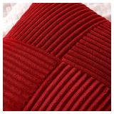 MIULEE Christmas Red Corduroy Pillow Covers Pack of 2 Boho Decorative Spliced Throw Pillow Covers Soft Solid Couch Pillowcases Cross Patchwork Cushion Covers for Living Room Bed Sofa 24x24 inch