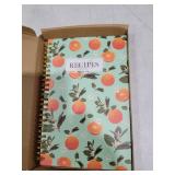 Pipilo Press Blank Recipe Book to Write in Your Own Recipes, 120 Pages, 8 Sections, Floral and Orange Theme, Laminated Hardcover (5.5 x 8.5 In) - Recipe Blank Book - Spiral Recipe Book