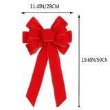 2 Pack Red Christmas Bows Outdoor Decorations,12x20" Large Christmas Tree Topper Bow, Velvet Wreath Bow with Glitter Gold Edge for Xmas Home Front Door Decor