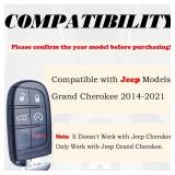 Key Fob Replacement Compatible for Jeep Grand Cherokee 2014 2015 2016 2017 2018 2019 2020 2021 Proximity Smart Key Car Keyless Entry Remote Control Remote Start M3N-40821302 68143505AC 68143505AA