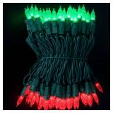 Joiedomi 200(2x100) LED Christmas Lights Outdoor,2 x 26FT Christmas Tree Lights Indoor, 52 FT Fairy Lights Connectable Green Wire LED String Lights for Xmas Tree Decorations Holiday(Red & Green)