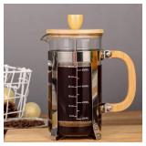 Sivaphe 34 oz French Press Coffee/Tea Maker with Bamboo Lid and Hand Stainless Steel High Borosilicate Glass 1000ml Coffee Brewer Set