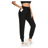 FULLSOFT Sweatpants for Women-Womens Joggers with Pockets Lounge Pants for Yoga Workout Running (Black,Medium)