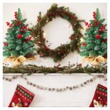 Tabletop Christmas Tree 1.5ft Artificial Mini Christmas Tree, with Pine Cones Berry Small Christmas Tree for Desk or Bedroom, Table Top Xmas Tree with Burlap Base for Holiday Indoor Christmas Decor