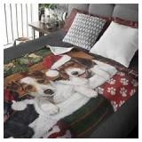 Dawhud Muticolor Christmas Stocking Puppies Throw Blanket 50x60