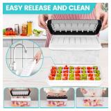 Ice Trays for Freezer with Lid & Bin, Ice Cube Tray Making 64 pcs Ice Cubes, Easy Press to Release Ice, Ice Tray with Storage Bin Chilling Cocktail Whiskey Coffee 2 Trays 1 Ice Bucket & Scoop (Black)