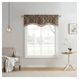 Renaissance Home Fashion Darby Layered Scalloped Valance with Cording, Gold, 50 by 17-Inch