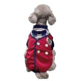 QOODOAL Autumn Winter Pet Dog Coats Warm Dog Jacket Apparel,2 Leg British Preppy Style Coat for Add Fluff Soft Velvet Jumpsuit,Coats for Small Dog Poodle Teddy,Bichon Frise,Schnauzer,Red,X-Large