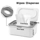 NOVWANG Wipes Dispenser Baby Wipe Holder with Lids, Keeps Wipes Fresh, Refillable Wipes Container with Sealing Design, Bathroom Tissues Wipes Case Box, Grey