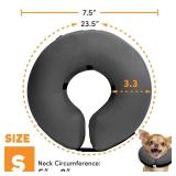 BENCMATE Protective Inflatable Collar for Dogs and Cats - Soft Pet Recovery Collar Does Not Block Vision E-Collar (Small, Dark Grey)