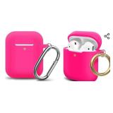 MOLOPPO Case Cover Compatible with AirPods, Soft Silicone Protective Cover with Keychain for Women Men Compatible with Apple AirPods