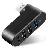 VIENON 4-Port USB 3.0 Hub [90°/180° Degree Rotatable], USB Splitter with 3 USB Ports