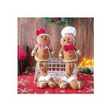 BALONAR 15Inch Large Size Christmas Plush Gingerbread Man Boy Girl Figures with Chef Hat Bowknot Christmas Ornament Home Decorations Doll Soft Door Window Table Tree Holiday Xmas Season Decor