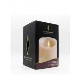 Luminara Flameless Pillar Candle - Moving Flame LED Battery Operated Lights with Real Vanilla Scented Wax - Remote Ready - Remote Sold Separetely - Ivory White - 3.5" x 5"