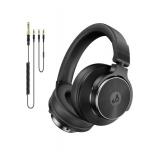 Wired Over Ear Headphones, Studio Monitor & Mixing DJ Headphones with 50mm Neodymium Drivers and 1/4 to 3.5mm Jack for Guitar AMP Podcast Piano Keyboard (Black