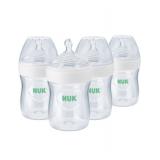 NUK Simply Natural Baby Bottle with SafeTemp, 5 oz, 4 Count